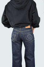 GLITTER LOW RISE JEANS