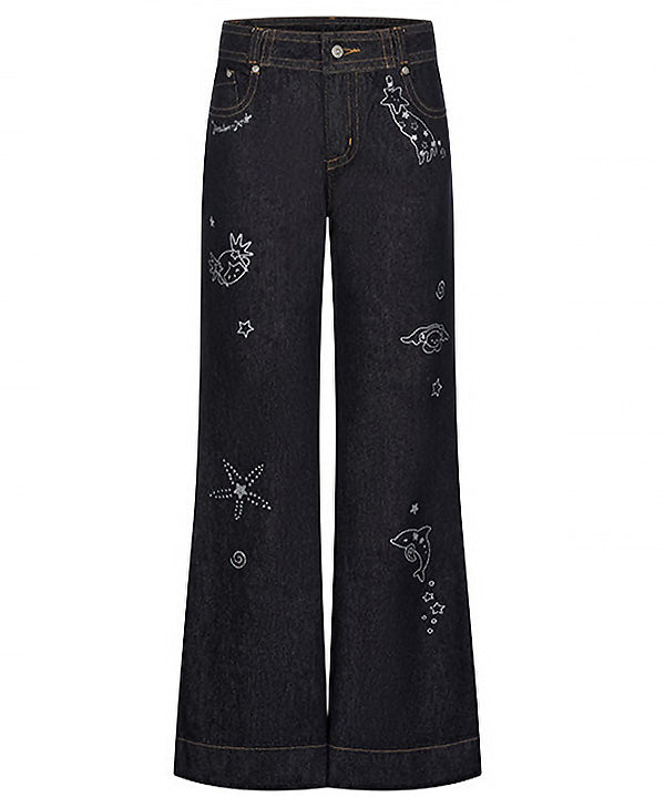 GLITTER LOW RISE JEANS