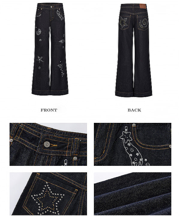 GLITTER LOW RISE JEANS